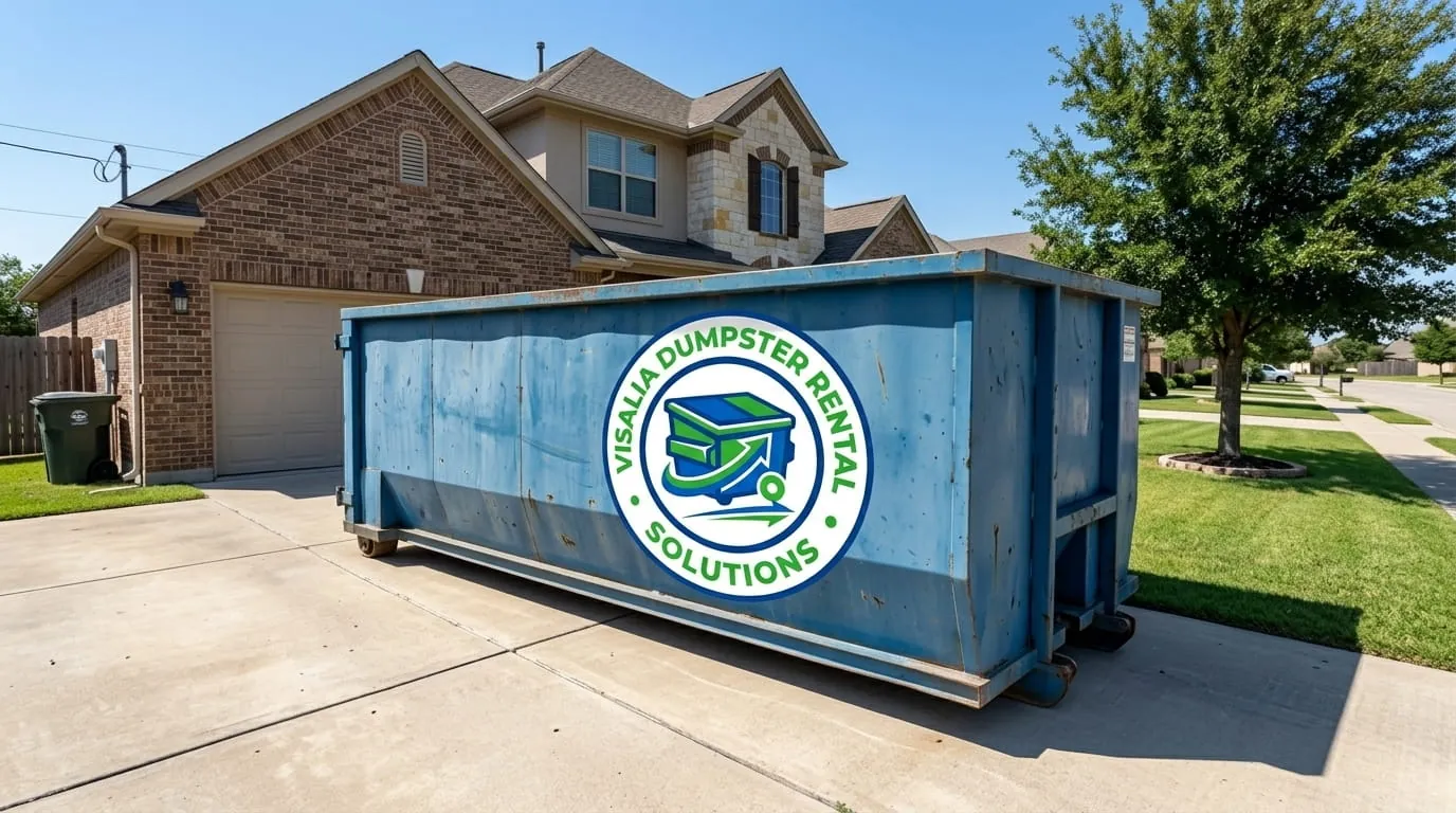 Roll-off dumpster delivered to a property in Dinuba, CA Roll-off dumpster delivered to a property in Dinuba, CA